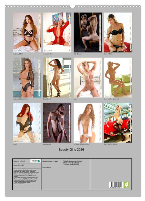 Beauty Girls 2026 (CALVENDO Wandkalender 2026)