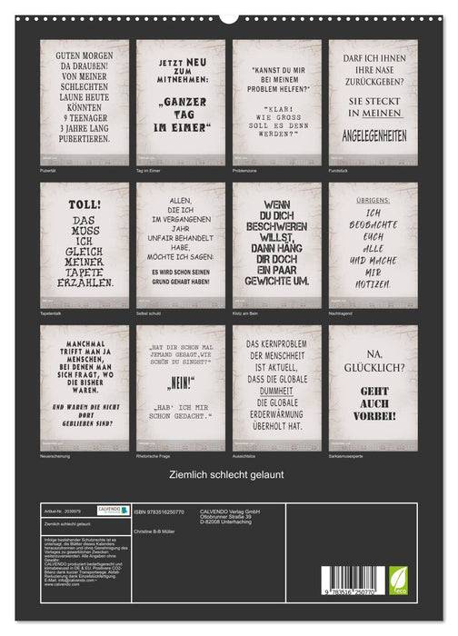 Ziemlich schlecht gelaunt (CALVENDO Premium Wandkalender 2026)