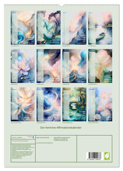 Der feminine Affirmationskalender (CALVENDO Premium Wandkalender 2026)