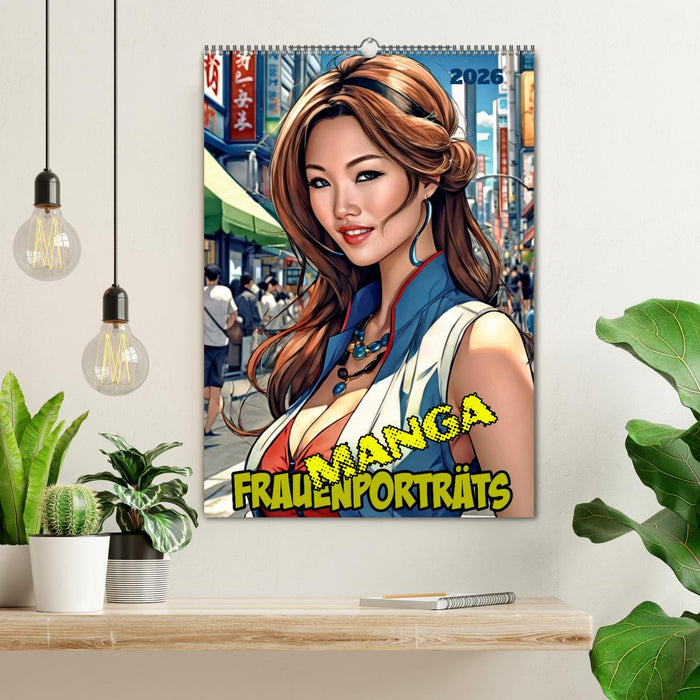 Manga-Frauenporträts (CALVENDO Wandkalender 2026)