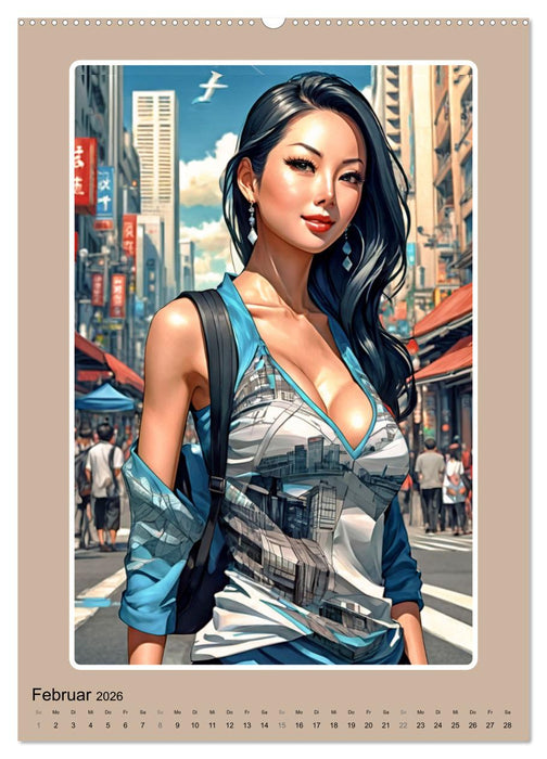 Manga-Frauenporträts (CALVENDO Wandkalender 2026)