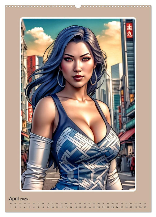 Manga-Frauenporträts (CALVENDO Wandkalender 2026)