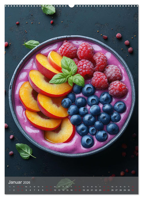 Smoothie Bowls - frisch und fruchtig durchs Jahr (CALVENDO Premium Wandkalender 2026)