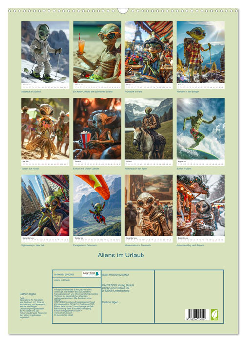 Aliens im Urlaub (CALVENDO Wandkalender 2026)