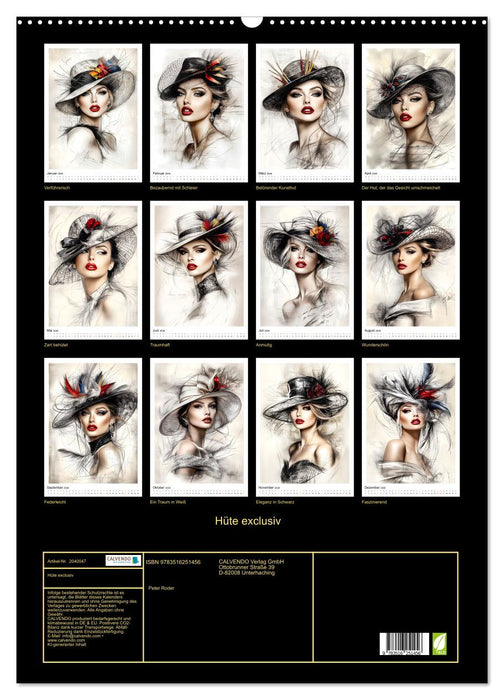 Hüte exclusiv (CALVENDO Wandkalender 2026)