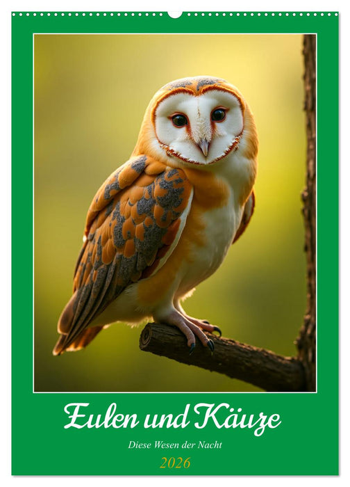 Eulen und Käuze - Diese Wesen der Nacht (CALVENDO Wandkalender 2026)