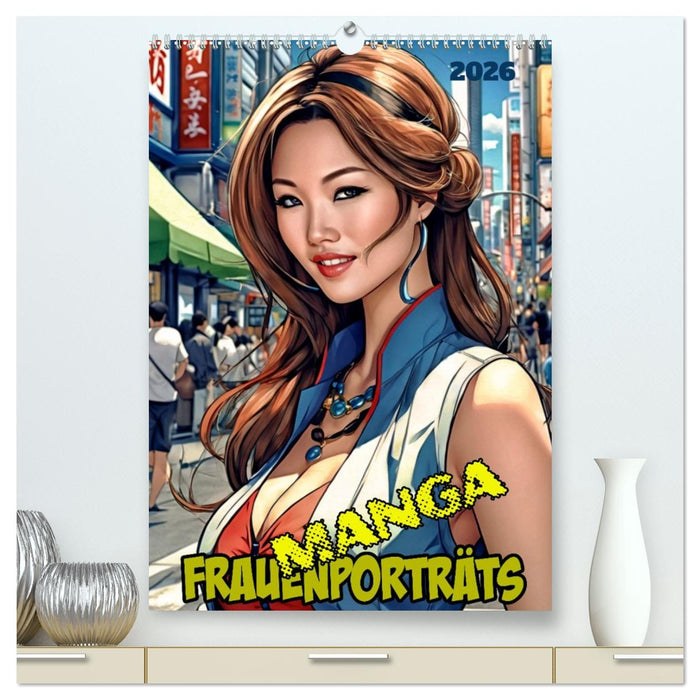 Manga-Frauenporträts (CALVENDO Premium Wandkalender 2026)