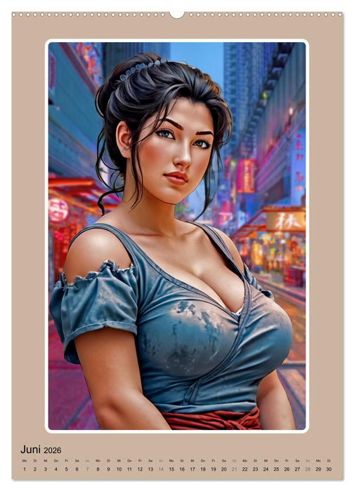 Manga-Frauenporträts (CALVENDO Premium Wandkalender 2026)