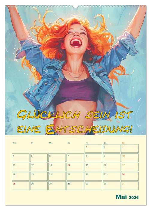 Liebe das Leben! Mit Affirmationen glücklich durch das Jahr! (CALVENDO Wandkalender 2026)