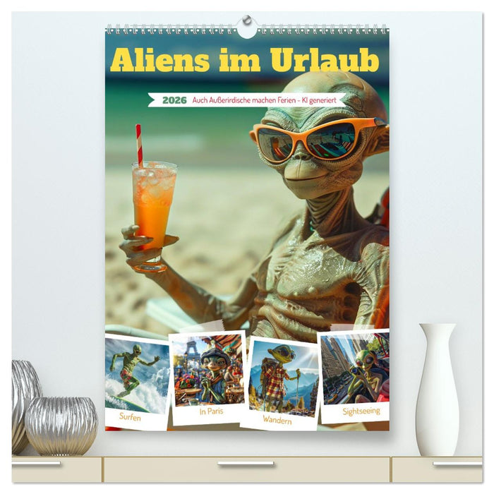 Aliens im Urlaub (CALVENDO Premium Wandkalender 2026)