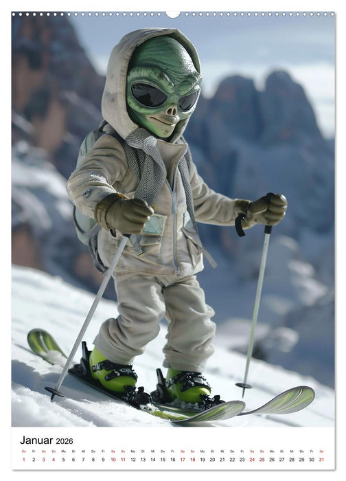 Aliens im Urlaub (CALVENDO Premium Wandkalender 2026)