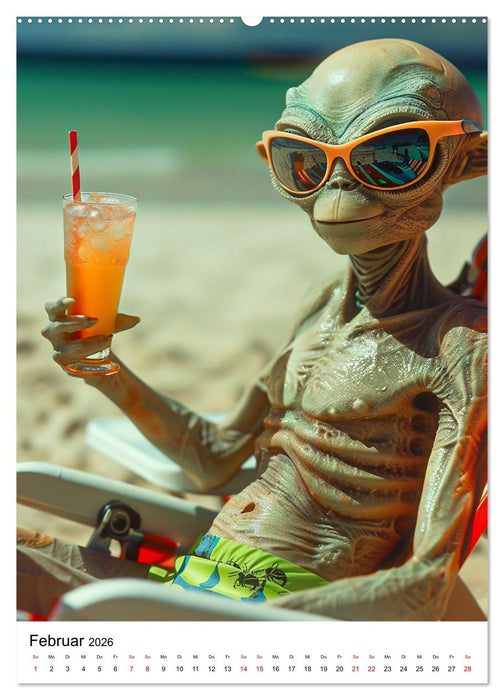 Aliens im Urlaub (CALVENDO Premium Wandkalender 2026)