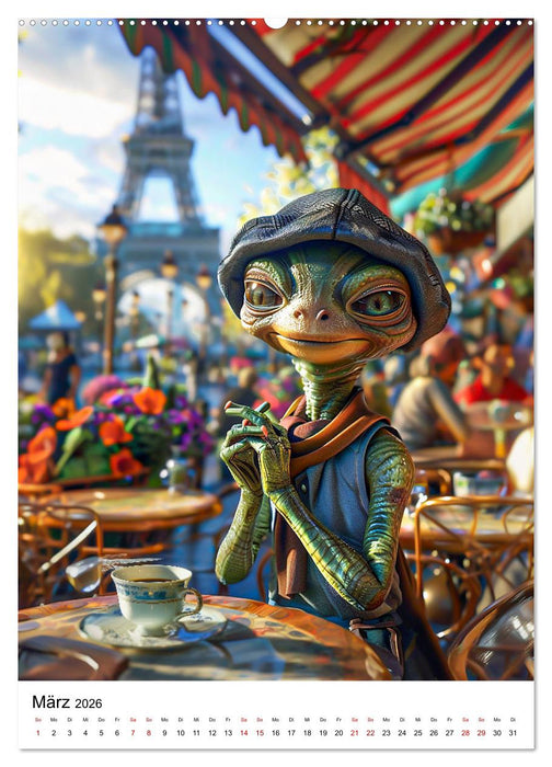 Aliens im Urlaub (CALVENDO Premium Wandkalender 2026)