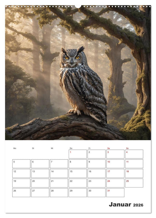 Eulen und Käuze - Diese Wesen der Nacht (CALVENDO Premium Wandkalender 2026)