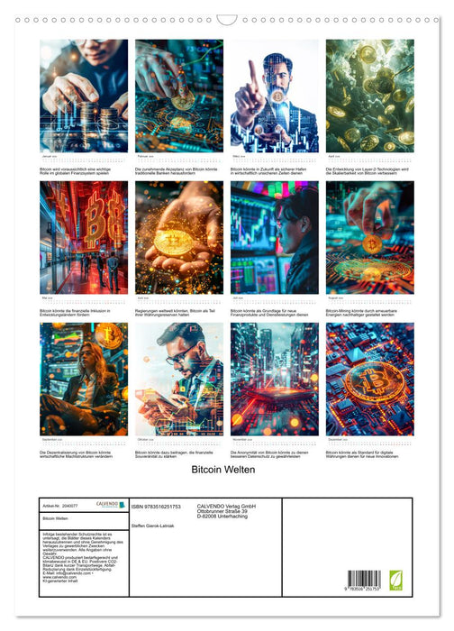 Bitcoin Welten (CALVENDO Wandkalender 2026)