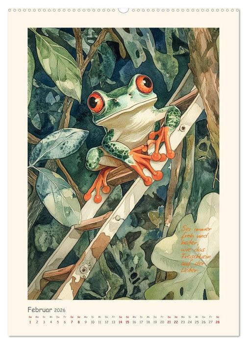 Liebenswerte Tierillustrationen (CALVENDO Premium Wandkalender 2026)