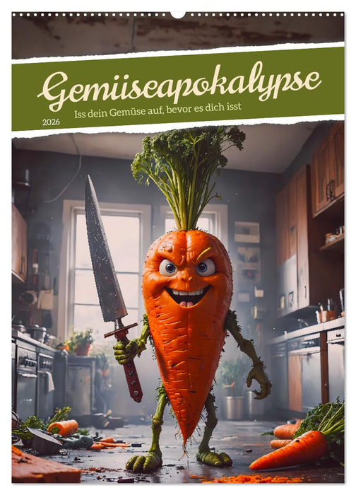 Gemüseapokalypse - Iss dein Gemüse auf, bevor es dich isst (CALVENDO Wandkalender 2026)