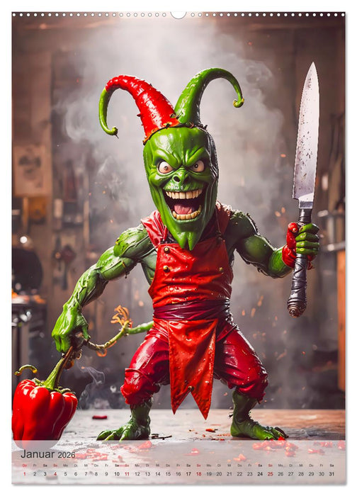 Gemüseapokalypse - Iss dein Gemüse auf, bevor es dich isst (CALVENDO Wandkalender 2026)