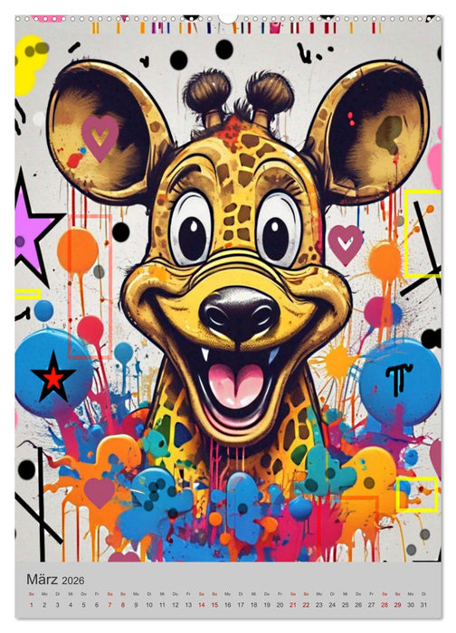 Coole Tiere der Pop Art (CALVENDO Premium Wandkalender 2026)