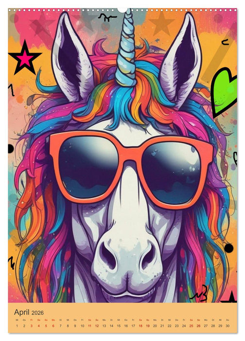 Coole Tiere der Pop Art (CALVENDO Premium Wandkalender 2026)