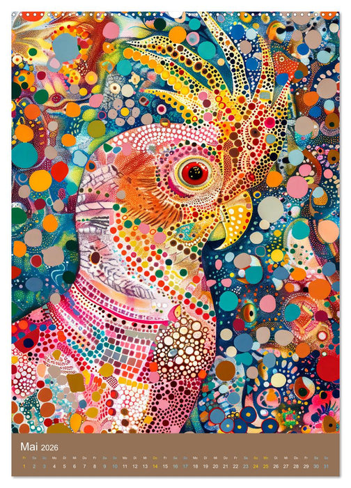 Wildes Australien - Tiere im Stile der Aborigine-Kunst (CALVENDO Premium Wandkalender 2026)