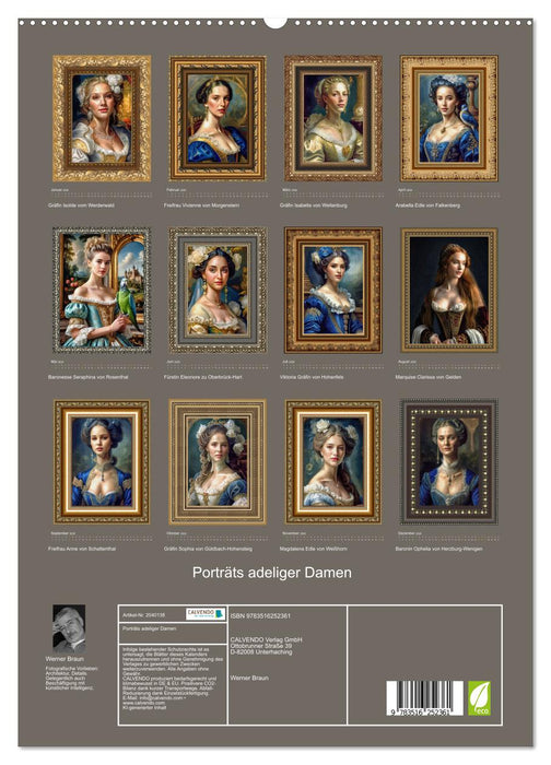 Porträts adeliger Damen (CALVENDO Premium Wandkalender 2026)