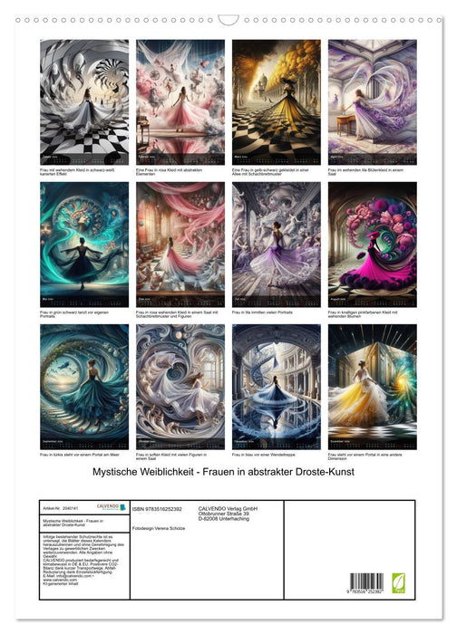 Mystische Weiblichkeit - Frauen in abstrakter Droste-Kunst (CALVENDO Wandkalender 2026)