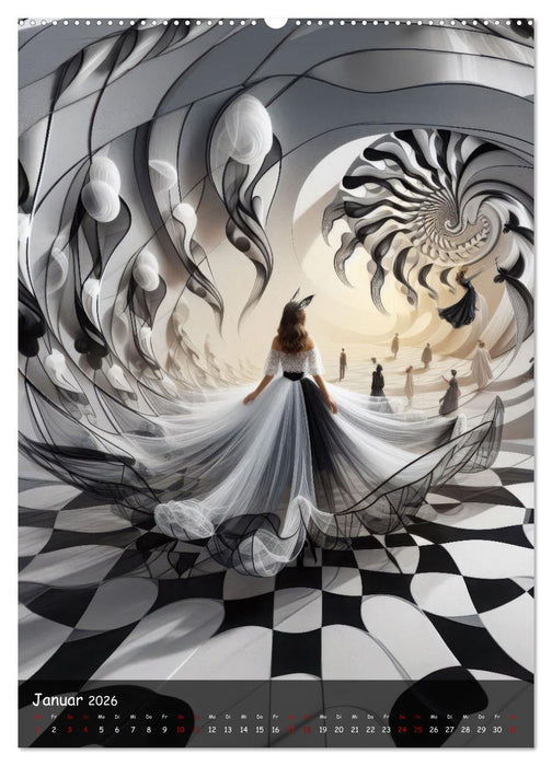 Mystische Weiblichkeit - Frauen in abstrakter Droste-Kunst (CALVENDO Wandkalender 2026)