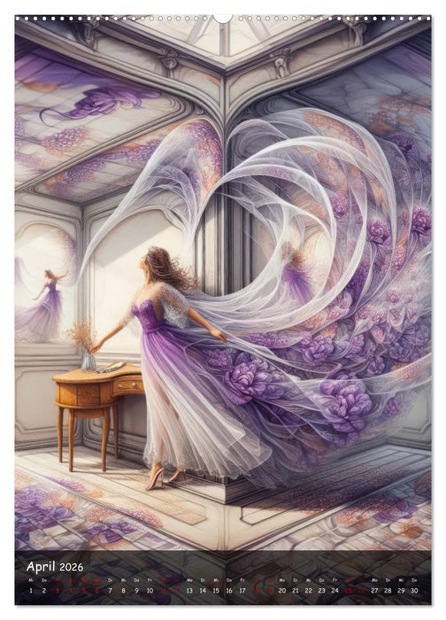 Mystische Weiblichkeit - Frauen in abstrakter Droste-Kunst (CALVENDO Wandkalender 2026)