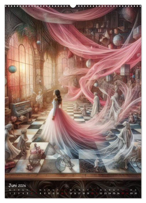 Mystische Weiblichkeit - Frauen in abstrakter Droste-Kunst (CALVENDO Wandkalender 2026)