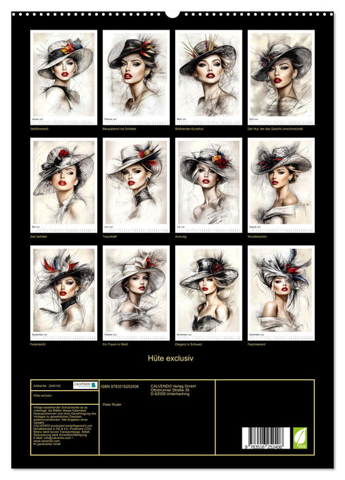 Hüte exclusiv (CALVENDO Premium Wandkalender 2026)