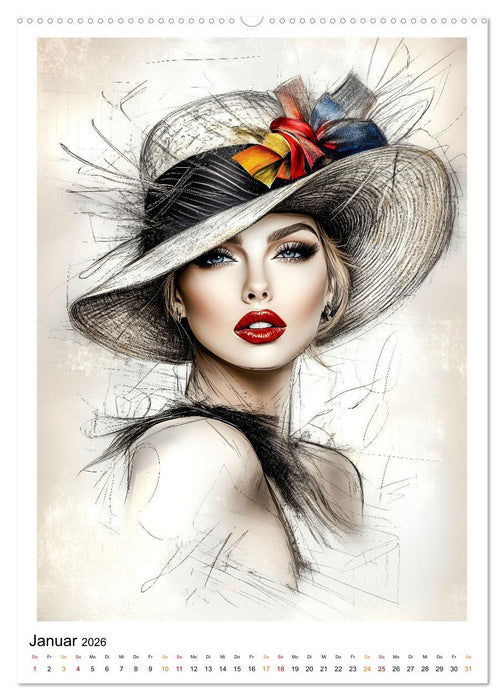 Hüte exclusiv (CALVENDO Premium Wandkalender 2026)