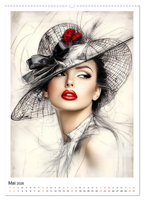 Hüte exclusiv (CALVENDO Premium Wandkalender 2026)