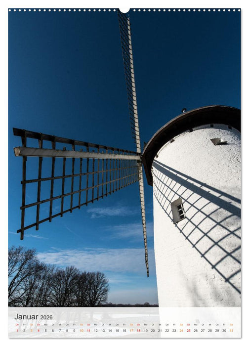 Windmühlen mit Flügel am Niederrhein (CALVENDO Wandkalender 2026)