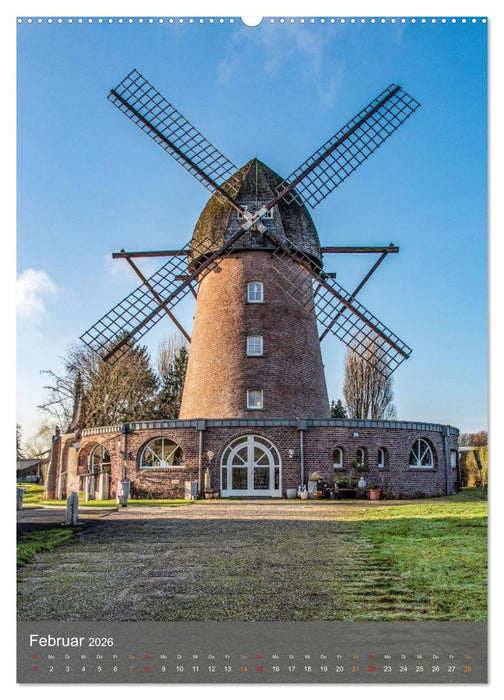 Windmühlen mit Flügel am Niederrhein (CALVENDO Wandkalender 2026)