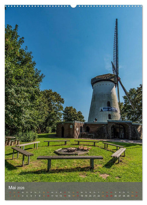 Windmühlen mit Flügel am Niederrhein (CALVENDO Wandkalender 2026)