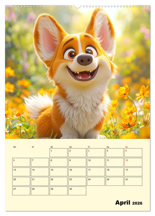 Entzückende Hunde. Liebliche Cartoons zum Schmunzeln (CALVENDO Wandkalender 2026)