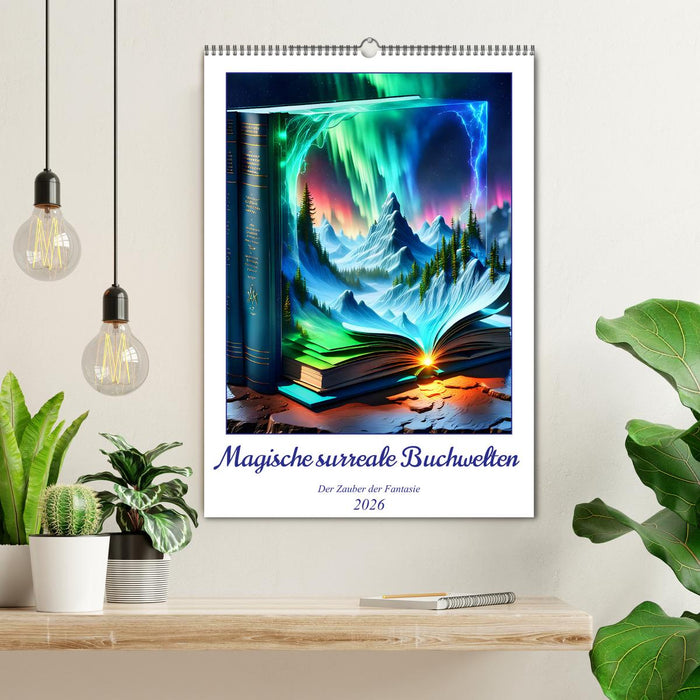 Magische surreale Buchwelten (CALVENDO Wandkalender 2026)