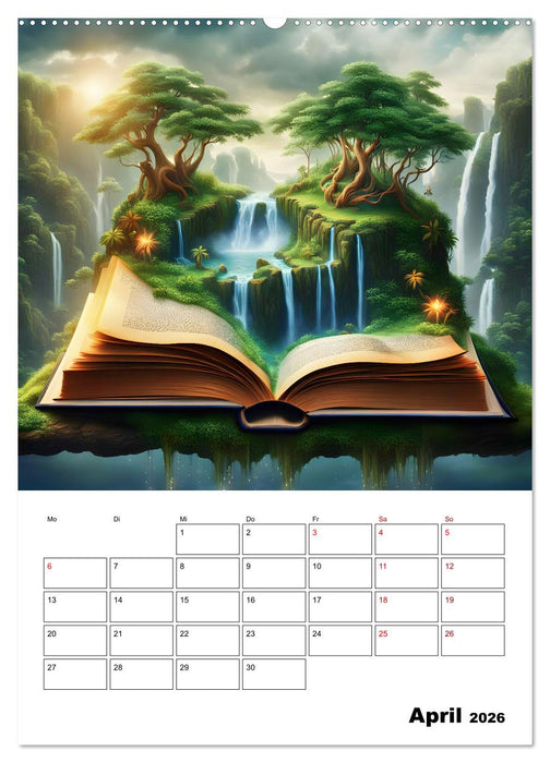 Magische surreale Buchwelten (CALVENDO Wandkalender 2026)