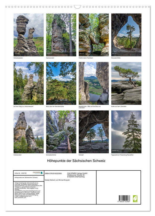 Höhepunkte der Sächsischen Schweiz (CALVENDO Wandkalender 2026)