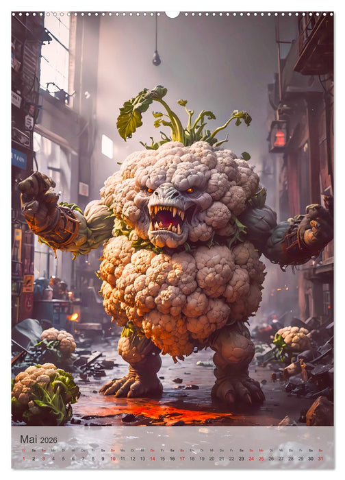 Gemüseapokalypse - Iss dein Gemüse auf, bevor es dich isst (CALVENDO Premium Wandkalender 2026)