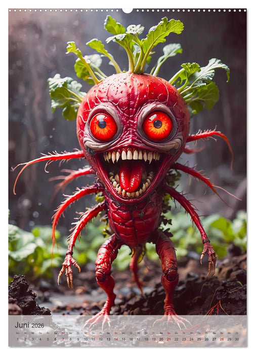 Gemüseapokalypse - Iss dein Gemüse auf, bevor es dich isst (CALVENDO Premium Wandkalender 2026)