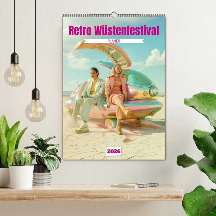 Retro Wüstenfestival - Planer (CALVENDO Wandkalender 2026)