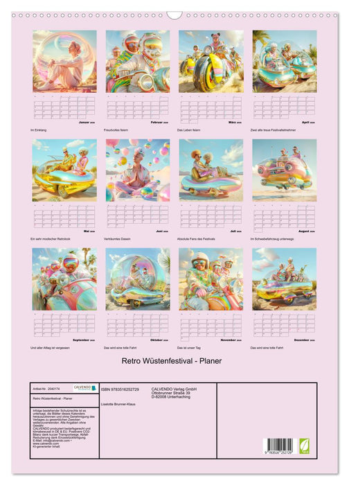 Retro Wüstenfestival - Planer (CALVENDO Wandkalender 2026)