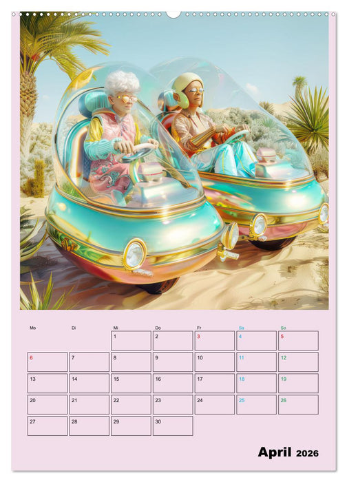 Retro Wüstenfestival - Planer (CALVENDO Wandkalender 2026)