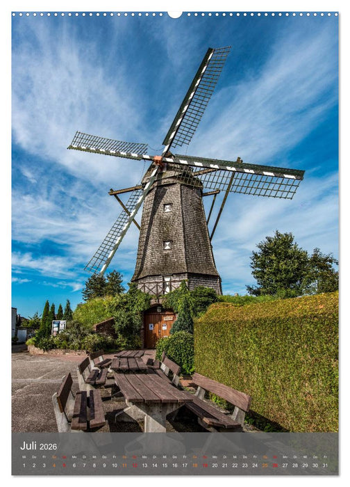 Windmühlen mit Flügel am Niederrhein (CALVENDO Premium Wandkalender 2026)
