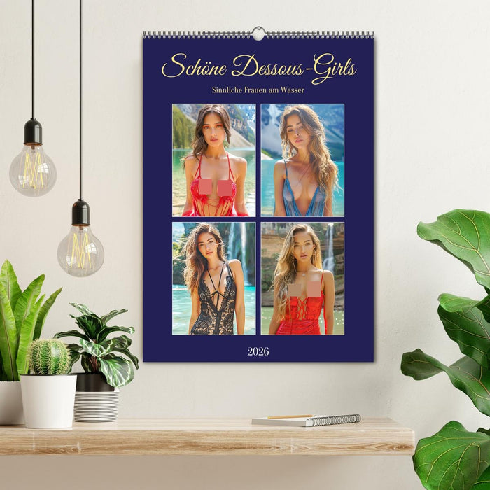 Schöne Dessous-Girls. Sinnliche Frauen am Wasser (CALVENDO Wandkalender 2026)