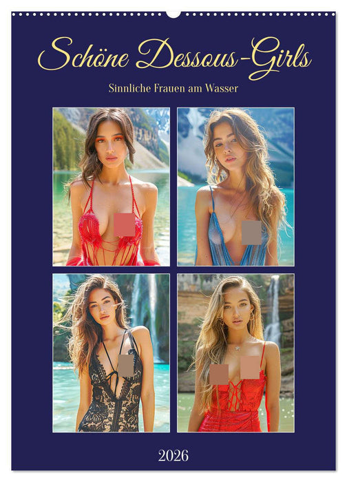 Schöne Dessous-Girls. Sinnliche Frauen am Wasser (CALVENDO Wandkalender 2026)