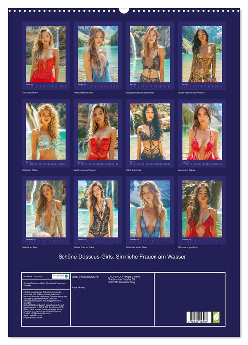Schöne Dessous-Girls. Sinnliche Frauen am Wasser (CALVENDO Wandkalender 2026)