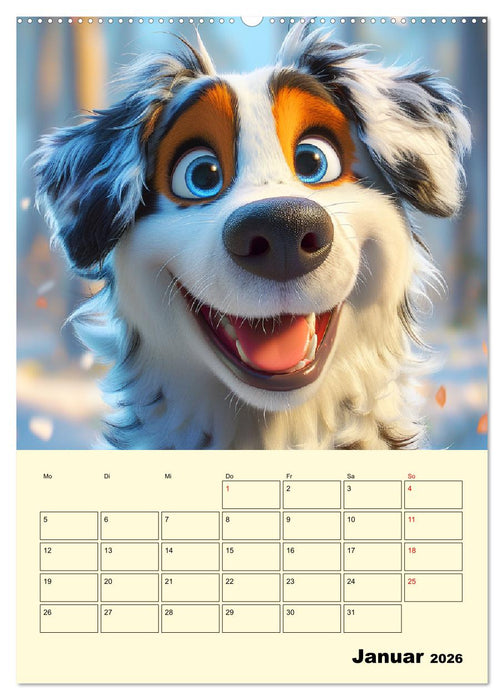 Entzückende Hunde. Liebliche Cartoons zum Schmunzeln (CALVENDO Premium Wandkalender 2026)